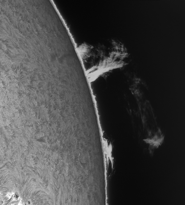 Große Protuberanz am Nordwestrand, 14. Juni 2025